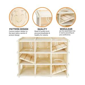 Caja de aventuras para hámsteres, de madera, con múltiples cámaras y túnel, diseño sólido, ecológica y resistente a mordeduras - Product Image 4