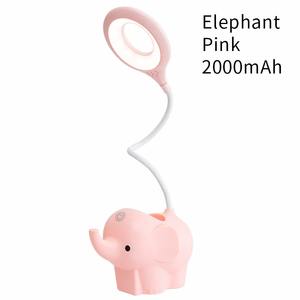 Lampe de bureau LED en forme d'éléphant mignon, rechargeable par USB, lampe de lecture pour l'étude, commande tactile, variateur d'intensité, lampe de chevet pour enfants, bureau - Product Image 3