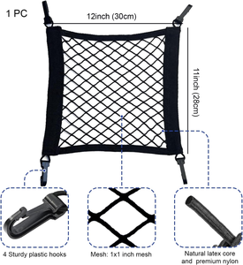 Filet de fixation élastique en polyester pour casque de moto et vélo, avec crochets robustes, 30x30cm, pour casques, vélos, paniers et bagages - Product Image 3