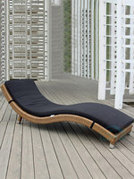 Chaise longue pliante en rotin minimaliste moderne pour l'extérieur, chaise mobile pour balcon, salle de bain, plage, piscine - Blanc