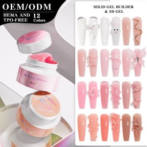 Vendeeni เจลสร้างในโถเจลต่อเล็บ12สีสำหรับศิลปะการแกะสลักเล็บ TPO Hema ไม่ติดเจล5D ด้วยมือ - Product Image 1
