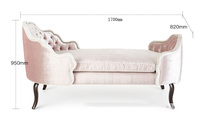 Celldeal — meuble de salon de luxe avec tapisserie en tissu et velours rose, Chaise longue de salon, européen et américain
