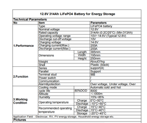 Более 8000 цикла длительный срок службы 12,8 В 304Ah <span class=keywords><strong>Lifepo4</strong></span> литиевая батарея LFP батарея для UPS и солнечной системы - Product Image 6