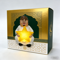 Décorations en résine, statues islamiques musulmanes, étoiles et lunes lumineuses, petites figurines du Ramadan