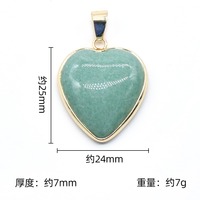 Pendentif cœur en cristal plaqué or Quartz rose Jade pierres semi-précieuses naturelles pour pendentifs de mode breloques de fête