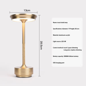 Lampe de table tactile rechargeable USB pour chambre à coucher protection des yeux décoration de <span class=keywords><strong>restaurant</strong></span> de style industriel veilleuse à led - Product Image 6