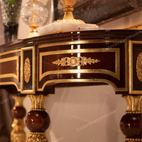 Table console en bois sculptée à la main de style classique traditionnel avec meubles de salon en miroir élégant