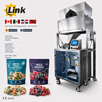 Machine d'emballage automatique de granulés surgelés avec pesage et remplissage, cadre en acier inoxydable, pour sacs à fermeture éclair de pois, maïs et légumes mélangés