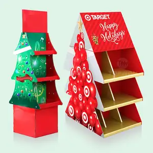 Benutzer definierte Supermarkt Weihnachts fest Werbe baum Display Rack Karton Pop Display Stand Chocolate Candy Display Stand