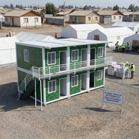 Maisons préfabriquées, maison conteneur démontable, logement temporaire d'urgence à deux étages après catastrophe