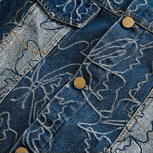 Abbigliamento di marca personalizzato giacca di Jeans a maniche regolari da uomo di lusso United States Street Heavy Duty Collage giacca di Jeans da uomo - Product Image 4