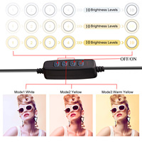 Anneau Lumineux LED RGB Dimmable à Télécommande 6 8 10 12 Pouces avec Trépied pour Maquillage Vidéo et Studio en Direct