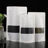 Sachet Doypack Personnalisé en Papier Kraft Stratifié avec Fenêtre Transparente Refermable pour Emballage Alimentaire (Noix, Fruits Secs, Café, Snacks)