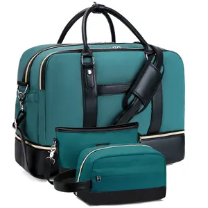 Nerlion OEM ODM özel Logo büyük kapasiteli 3 takım kadınlar ayakkabı ile silindir çanta açık havada seyahat bagaj spor çantası depolama
