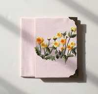 Nouveauté : Carnet en lin brodé de fleurs, Journal d'écriture A5 à couverture rigide avec broderie florale