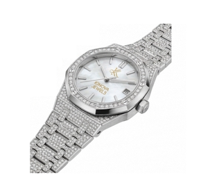 Luxury Moissanite Diamond Simple Stainless Steel Watch with Push Button Hidden Clasp Premium Fashion Wrist Watch - Product Image 5