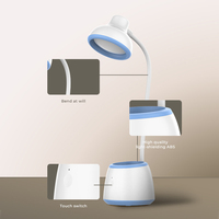 Lampe de bureau LED rechargeable simple et moderne en ABS pour enfants et bureau à domicile, lampe d'étude portable avec porte-stylo