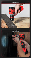 Perceuse sans fil industrielle 16V, batterie lithium, moteur sans balais, vitesse variable, perçage max. 30mm, OEM, usage domestique et construction, ZSDZ-1802