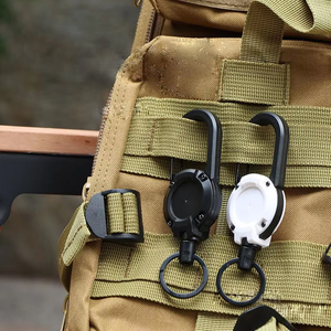 XXH-Quick <span class=keywords><strong>Porte</strong></span>-clés rétractable avec logo personnalisé <span class=keywords><strong>Porte</strong></span>-clés rétractable en fil d'acier antivol Multitool <span class=keywords><strong>Badge</strong></span> Reel Carebiner <span class=keywords><strong>Porte</strong></span>-clés pour l'escalade en plein air - Product Image 6