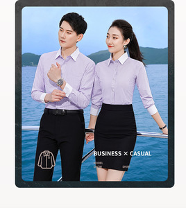 Camisa de <span class=keywords><strong>Trabajo</strong></span> de Manga Larga a Rayas, Ajustada, de Algodón Transpirable, Unisex, para Jóvenes en el Sector de Seguros <span class=keywords><strong>y</strong></span> Bienes Raíces - Product Image 6