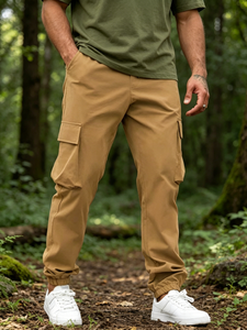 <span class=keywords><strong>Pantaloni</strong></span> <span class=keywords><strong>Cargo</strong></span> Casual da Uomo Jiaer OEM, Vestibilità Comoda, Elasticizzati, Autunnali, con Coulisse, Tattici, Regolari, con Tasche Multiple - Product Image 2