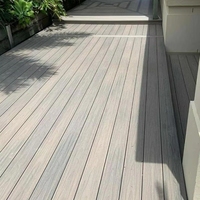 Planches de terrasse en WPC ignifuges faciles à installer, revêtement composite anti-pourriture pour usage commercial et extérieur d'appartements, garantie de 2 ans