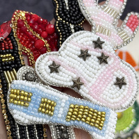 Patchs en tissu brodés de strass faits à la main, écologiques, forme personnalisée pour chaussures, sacs, chapeaux, vêtements