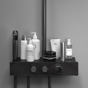 R&T K1 <b>Square</b> Shower Head Wall Mount with Slide <b>Bar</b> Four-gear Water Outlet Large Storage <b>Table</b> Household - Product Image 3