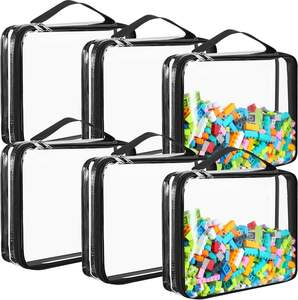 6pcs Large Organizer Pvc <strong>Storage</strong> <strong>Bag</strong> With Zipper Toy <strong>Storage</strong> <strong>Bags</strong> - Product Image 6