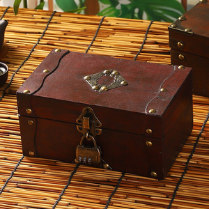 Caja de almacenamiento de joyería cuadrada con cerradura Retro de estilo europeo, organizador de oficina, accesorios de tiro de TV de película, habitación secreta, Escape, búsqueda del tesoro - Product Image 3