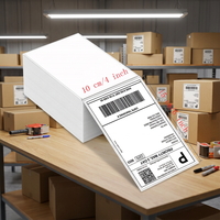 Étiquette d'expédition thermique directe blanche étanche 4x6 enveloppe vierge à faible quantité minimale de commande 100x150 autocollant adhésif pour utilisation au supermarché