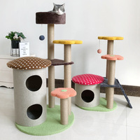 Arbre à chat en sisal haut de gamme de grande taille avec hamac intégré, plateaux à gratter et base robuste pour le jeu et le repos des chats d'intérieur