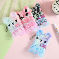 Großpackung Niedliche Plüsch-Katzen Mini-Notizbuch-Schlüsselanhänger Kawaii Spitzen-Taschenjournal Kleiner Notizblock für Kinder Mädchen Geburtstagsgeschenk