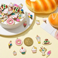 Pendentifs et breloques en alliage émaillé personnalisés en forme de desserts mignons, styles variés pour la fabrication de boucles d'oreilles, bracelets, colliers et autres créations DIY