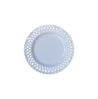 Service de vaisselle Joy, assiettes en céramique à motif en treillis bleu, ensemble d'assiettes à dîner