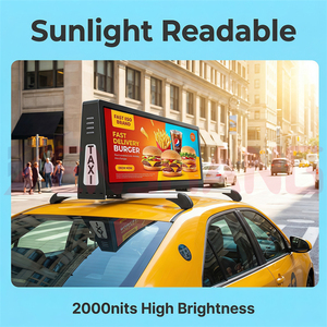 Écran LED P5 pour <span class=keywords><strong>taxi</strong></span>, lisible en plein soleil, facile à installer, étanche en extérieur, affichage LED sur le toit du <span class=keywords><strong>taxi</strong></span> avec positionnement GPS - Product Image 4