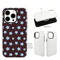 Coque de téléphone magnétique 3D 2-en-1 vierge pour sublimation, antichoc et personnalisable, pour iPhone 15 16 17 Pro Max – Vente en gros