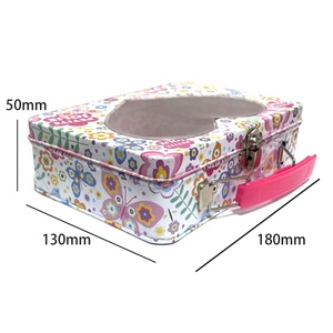 Portable Tinplate Rectangular <b>Box</b> with <b>Clear</b> Window, Hand-held Iron Case for Doll Storage & <b>Gift</b> Packaging - Product Image 2