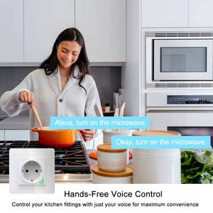 Prises et interrupteurs intelligents Wi-Fi TY-EU86 EU Tuya avec moniteur de consommation, contrôle vocal Alexa et panneau en verre - Product Image 6