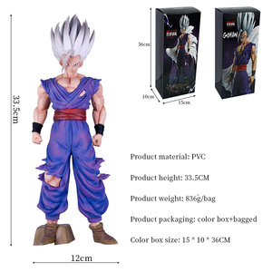 Figura de Acción de Son Gohan Super Saiyan de 34 cm, Anime Dragon Ball Z, Cabello Blanco, Estatua de PVC, <span class=keywords><strong>Juguete</strong></span> Coleccionable de Dibujos Animados para Regalos - Product Image 2