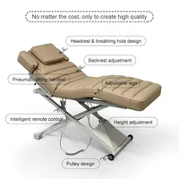 Table de massage pliable en PVC avec chauffage, hauteur réglable, design incurvé pour salons de cils et de beauté, lit de beauté, mobilier de salon