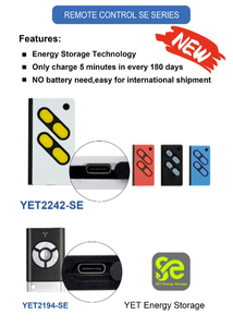 <span class=keywords><strong>Télécommande</strong></span> rechargeable YET2242se à code roulant 433 MHz, duplicateur coloré pour contrôleurs de portes de garage et de portails - Product Image 6