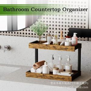 Double Layer Wooden Spice <b>Rack</b> Organizer 2 Tier <b>Kitchen</b> Countertop <b>Storage</b> Stand Solid Wood Multifunctional Display <b>Rack</b> - Product Image 3