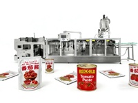 Machine d'emballage économique automatique horizontale pour sachets Doypack, idéale pour l'huile, le jus, le miel, la sauce tomate, avec remplisseuse double voie