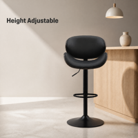 Tabouret de bar pivotant HR-6002 avec structure en contreplaqué, coussin en PU, base chromée 410 mm pour restaurant, café, vente en gros