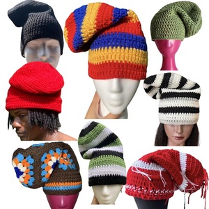Bán Buôn Tùy Chỉnh Phổ Biến Thời Trang Miễn Phí Crochet Beanie Hat Dài Người Đàn Ông Của Handmade Dệt Kim Sọc Mô Hình Cho Phụ Nữ - Product Image 2