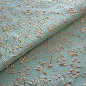 Nouveau design, <span class=keywords><strong>fournisseur</strong></span> <span class=keywords><strong>textile</strong></span> chinois, tissu jacquard brodé en fil teint 3D à fleurs, 100% polyester, personnalisable, pour robe - Product Image 4