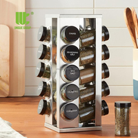 UNIQUE GROUP Porte-épices 20 pots Organisateur de tour tournante en métal à 5 couches avec épices de cuisine Assaisonnements Installation de type debout