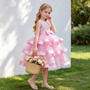 Girls Princess Dress Mesh Skirt Cake Style Tutu A-Line Sweetheart Neckline Flower Girl Dress Polyester Tulle Children's Dress - Product Image 1