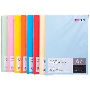 Deli <b>Color</b> Copy <b>Paper</b> A4 210x297mm 80gsm Mixed Colors 100 Sheets Printing Crafting - Product Image 3